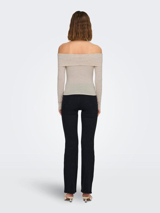 Product TOP FAYOLA - Oatmeal Detail:MELANGE - Image 4