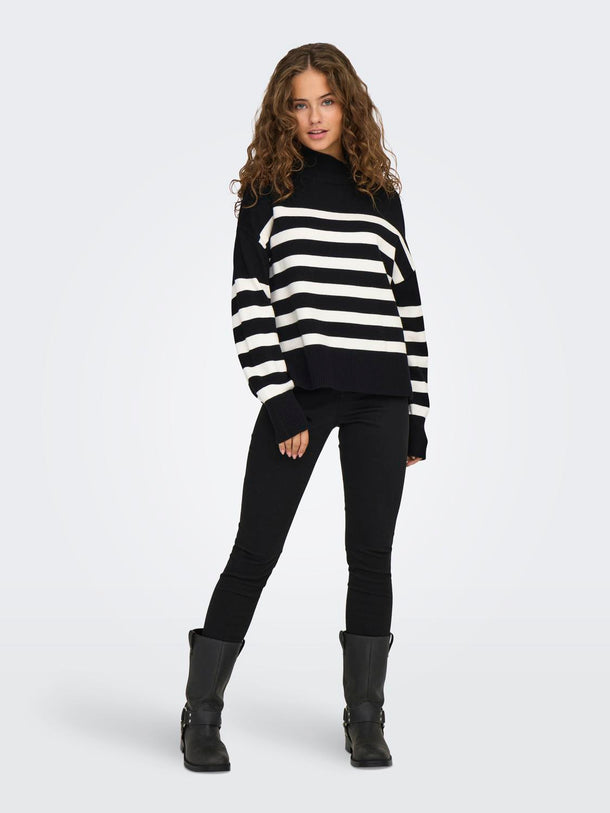 Product SWEATER BARIA - Black Stripes:CLOUD DANCER - Image 3
