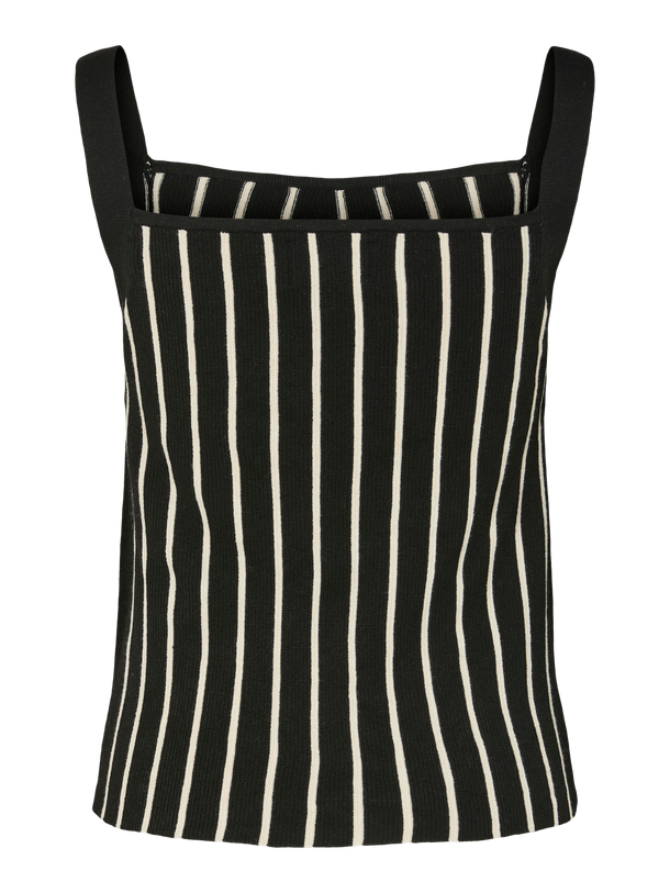Product TOP TEJIDO RAYAS SUI-Black Stripes:CLOUD DANCER - Image 2