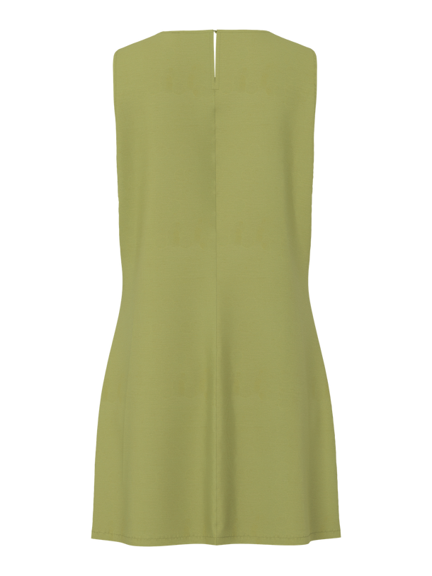 Product VESTIDO DE LINO BUNNA-Green Olive Detail:Contrast stitching - Image 2