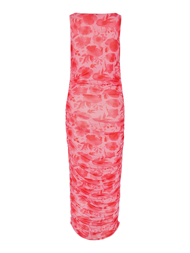 Product VESTIDO CUELLO BOTE ESTAMPADO ALLY-Pink Tulle AOP:Flowers - Image 3