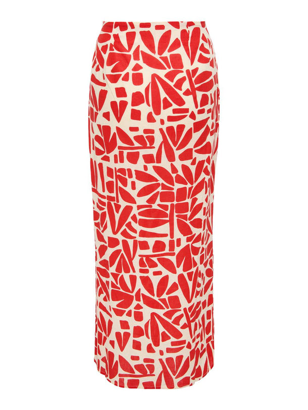 Product POLLERA MIDI DE LINO CON ABERTURA LIA-Valiant Poppy AOP:Bali Tile - Image 2