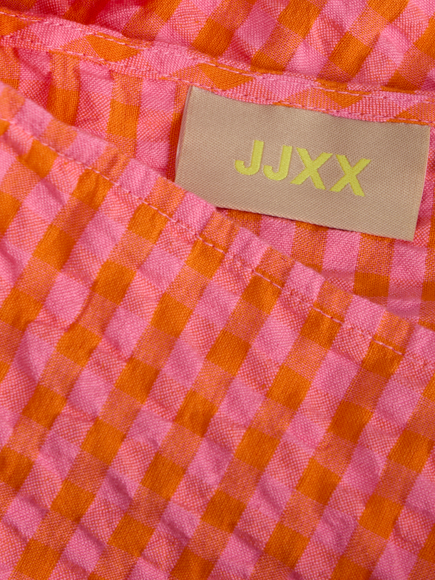 Product TOP CON ESCOTE CUADRADO PETRA - Persimmon Orange Checks:Morning Glory - Image 7