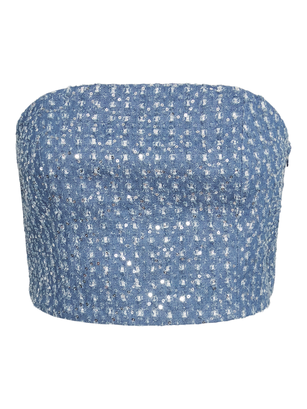 Product TOP NAOMI - Medium Blue Denim Detail:SEQUINS - Image 4