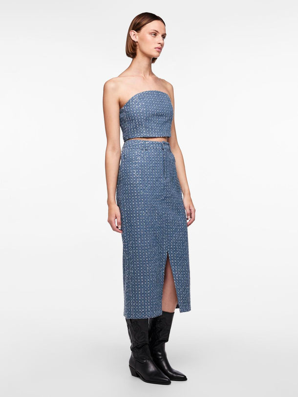Product TOP NAOMI - Medium Blue Denim Detail:SEQUINS - Image 2