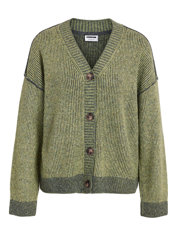 Product CARDIGAN ANDREA - Charcoal Gray Detail:Sage (Pantone 16-0421TCX) - Image 1