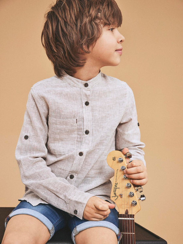 Product CAMISA FISH - Brown Lentil Detail:STRIPED - Image 6