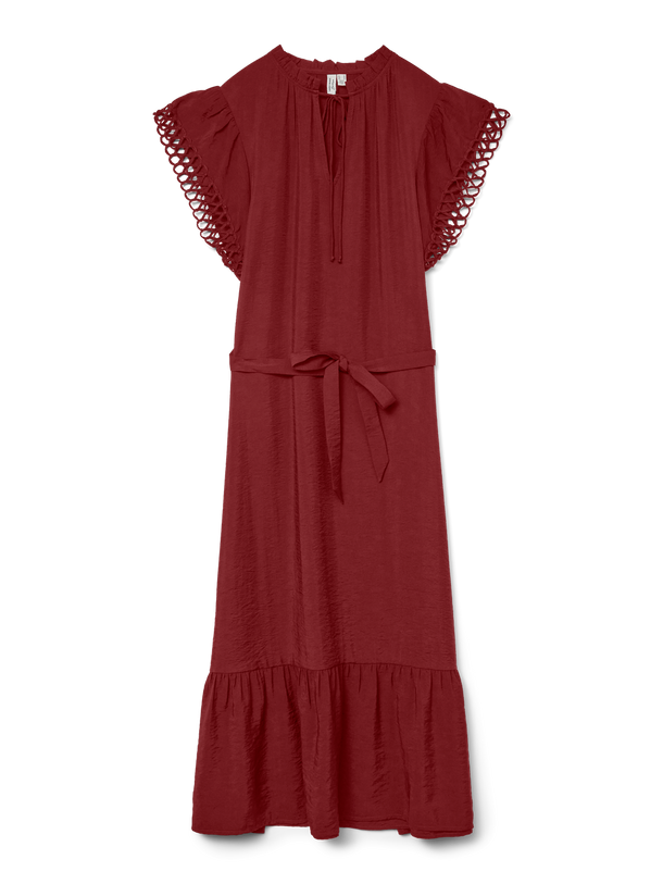 Product VESTIDO MIDI MANGAS CALADAS FLAVIA-Syrah - Image 2