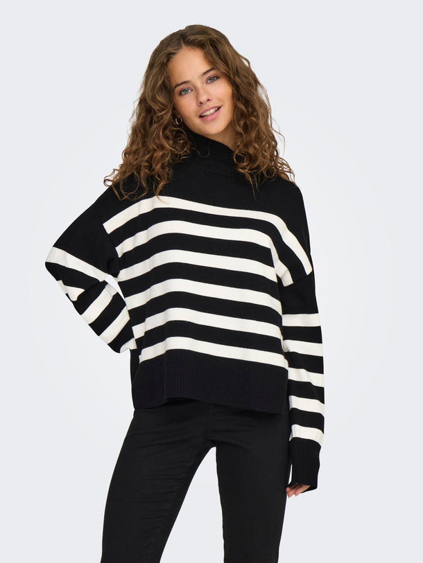 Product SWEATER BARIA - Black Stripes:CLOUD DANCER - Image 2
